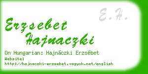 erzsebet hajnaczki business card